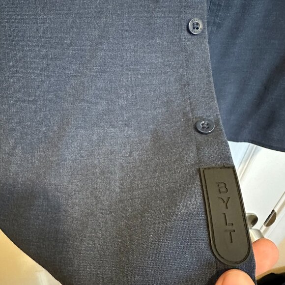 BYLT Premium Basics - Vista Stretch Long Sleeve Button-Down Navy Medium - Picture 7 of 8